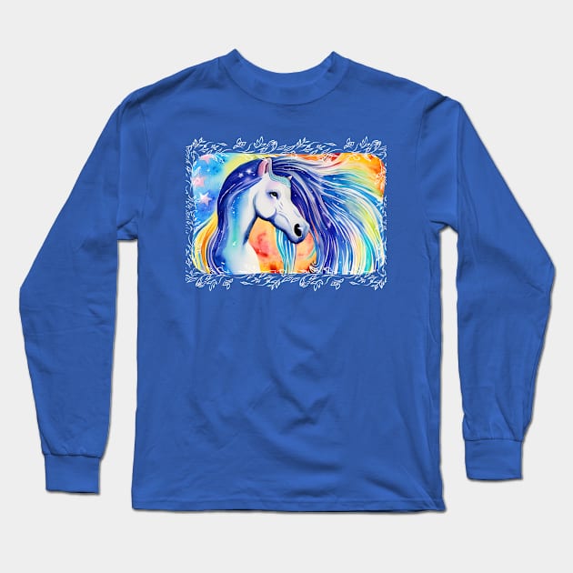 Starry Rainbow Steed Long Sleeve T-Shirt by Artistry23